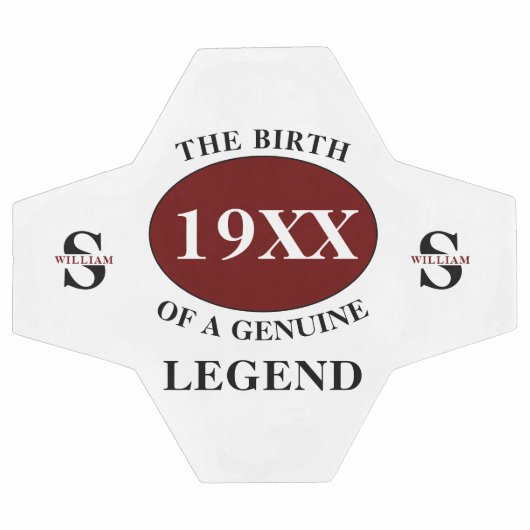 父モノグラムの誕生日凡例の年名の追加 サッカーボール (フラット)