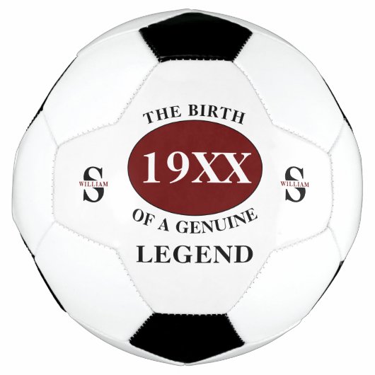 父モノグラムの誕生日凡例の年名の追加 サッカーボール (正面)