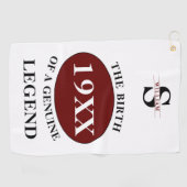 父モノグラムの誕生日凡例任意の年名 ゴルフタオル (横)