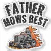 父モーズ最高のおもしろいパパ火炎芝刈り シール (正面)