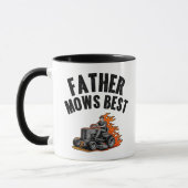 父モーズ最高のおもしろいパパ火炎芝刈り マグカップ (左)