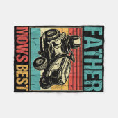 父モーズ最高の、芝刈りパパ、ヤードおもしろい作業 フリースブランケット (正面(横))