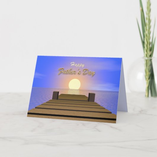 父リラックスの日の波止場 カード (正面)