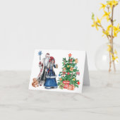 父ロシアの霜とスネグーロチカクリスマス カード (黄色い花)