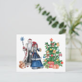 父ロシアの霜とスネグーロチカクリスマス シーズンポストカード (スタンド正面)