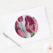 父ロゼー・チューリップ・ステッカー ラウンドシール (封筒)