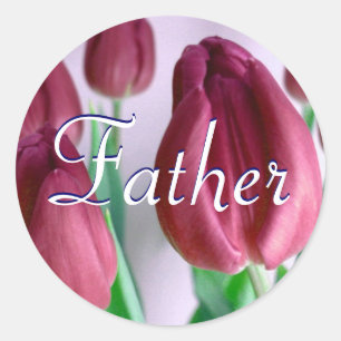 父ロゼー・チューリップ・ステッカー ラウンドシール