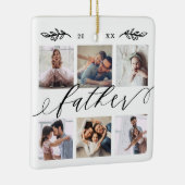 父上への贈与 |家族の記念撮影コラージュ セラミックオーナメント (右)