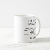 父娘おもしろい拳バンプスケッチ コーヒーマグカップ (正面右)
