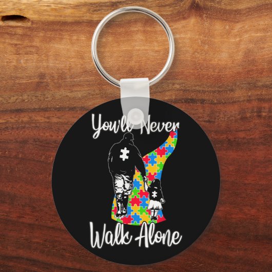 父娘の自閉症は絶対に歩けない キーホルダー (正面)