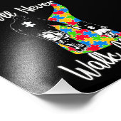 父娘の自閉症は絶対に歩けない フォトプリント            (角)