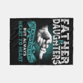 父娘は常にハートをハートに贈りパパ フリースブランケット (正面(横))