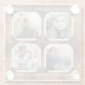 父娘インスタグラパーソナライズされたムフォトグリッド ガラスコースター (裏面)