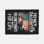 父娘狩りパートナー米国国旗 フリースブランケット (正面(横))