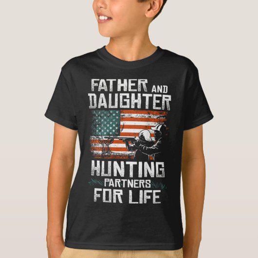 父娘狩りパートナー米国国旗 Tシャツ (正面)