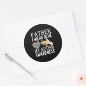 父子自閉症の意識のための衣服ブルー ラウンドシール (封筒)