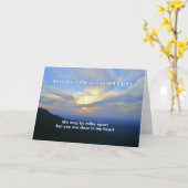 父恋しく思の日の山の夕日の君 カード (黄色い花)