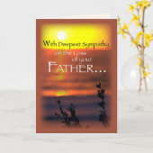 父悔やみや弔慰サンセット カード (黄色い花)