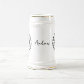父感動的の日引用文名前をカスタムするホワイト ビールジョッキ (中央)