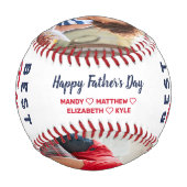父最高のなる |父の日の写真&モノグラム 野球ボール (裏面)