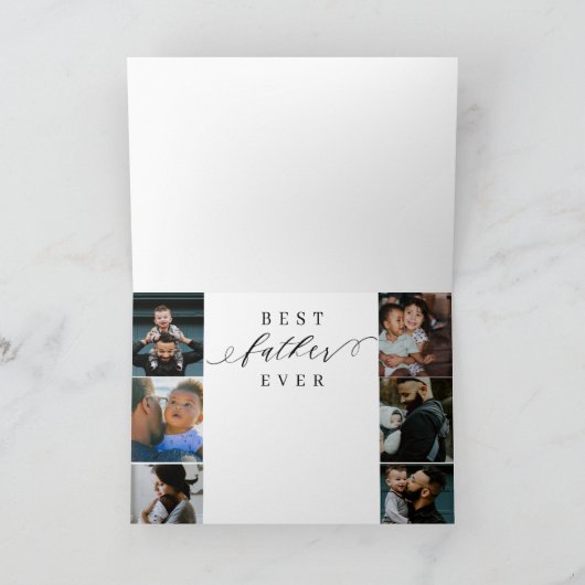 父最高のなる |父の日6写真コラージュ カード (内部)