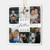 父最高のなる |父の日6写真コラージュ セラミックオーナメント (左)