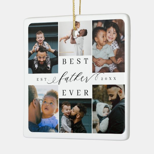 父最高のなる |父の日6写真コラージュ セラミックオーナメント (左)