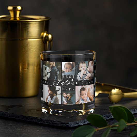 父最高のなる | 父の日8写真コラージュ ウイスキーグラス