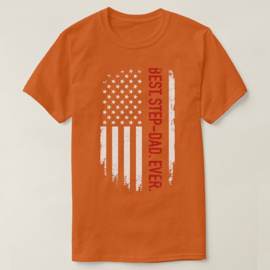 父最高ののアメリカ国旗を持つ義理の父 Tシャツ (デザイン正面)