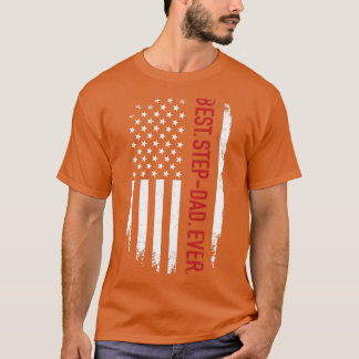 父最高ののアメリカ国旗を持つ義理の父 Tシャツ