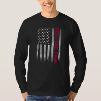 父最高のの日のアメリカ合衆国パパ国旗 Tシャツ