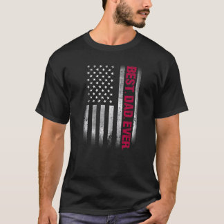 父最高のの日のアメリカ合衆国パパ国旗 Tシャツ