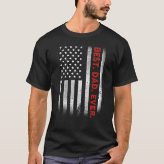 父最高のの日のアメリカ合衆国パパ国旗 Tシャツ
