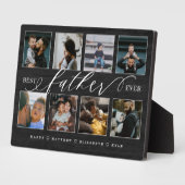 父最高のは常に黒い木目の写真コラージュ フォトプラーク (側面)