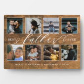 父最高のは素朴木目写真コラージュ フォトプラーク