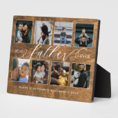 父最高のは素朴木目写真コラージュ フォトプラーク (側面)