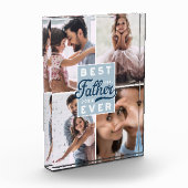 父最高のカスタムは4枚の写真の家族のコラージュ フォトブロック (左)