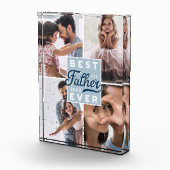 父最高のカスタムは4枚の写真の家族のコラージュ フォトブロック (右)