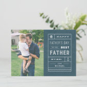 父最高の父の日のカード – 海軍 カード (スタンド正面)