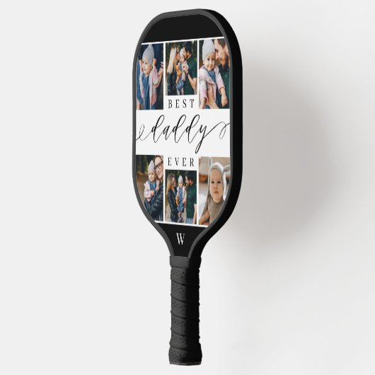 父最高の父の日の写真コラージュ ピックルボールラケット (左)