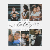 父最高の父の日の写真コラージュ フリースブランケット (正面)