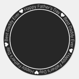 父最高の父の日の写真黒 ラウンドシール