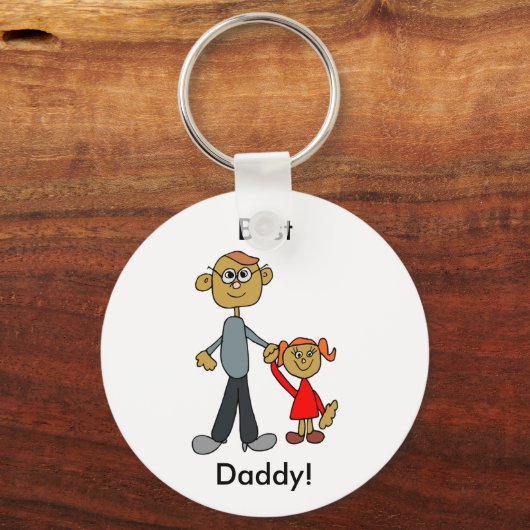 父最高の父の日の父の娘の漫画 キーホルダー (正面)