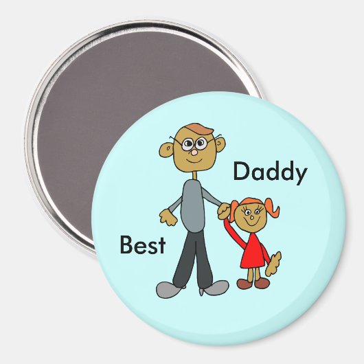 父最高の父の日の父の娘の漫画 マグネット (正面/裏面)