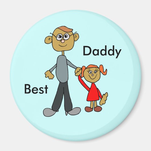 父最高の父の日の父の娘の漫画 マグネット (正面)