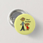 父最高の父の日の父の娘の漫画 缶バッジ (正面&裏面)