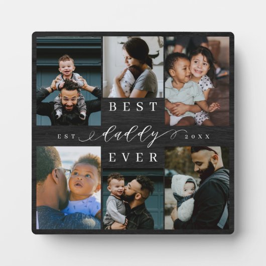 父最高の父の日の贈り物の写真ウッドグレイン フォトプラーク (正面)