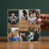 父最高の父の日の贈り物の写真ウッドグレイン フォトプラーク