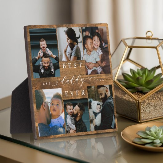 父最高の父の日の贈り物の写真ウッドグレイン フォトプラーク