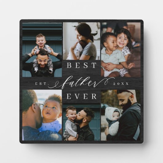 父最高の父の日の贈り物の写真Woodgrain フォトプラーク (正面)